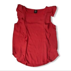 No sleeve red blouse